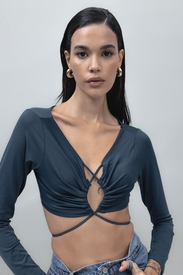 BSL Women Tie Detailed Crop Top - Winsford
