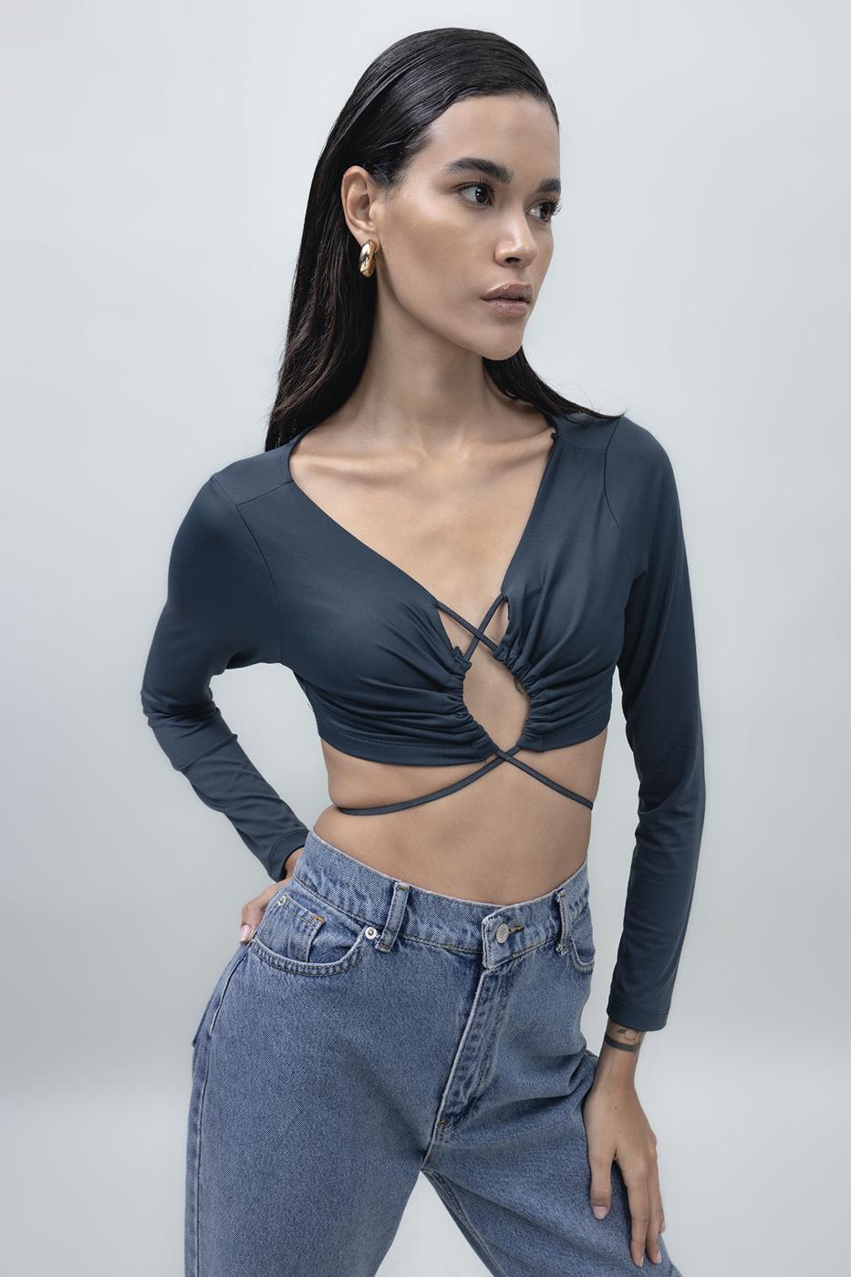 BSL Women Tie Detailed Crop Top - Winsford