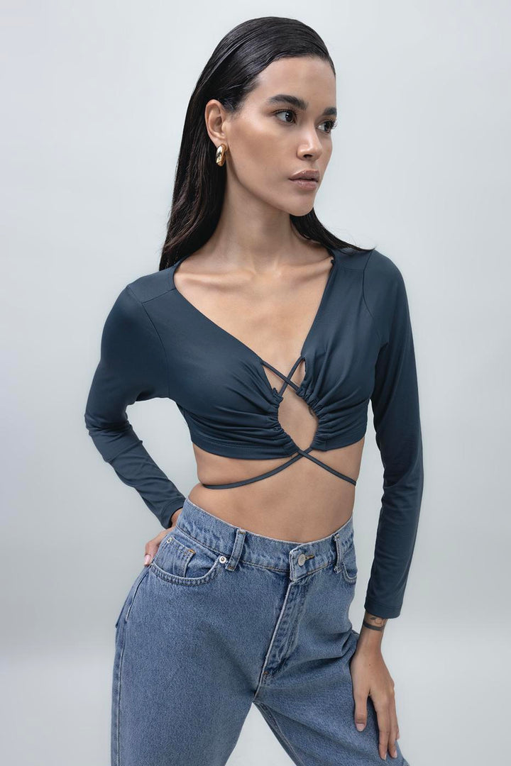 BSL Women Tie Detailed Crop Top - Winsford