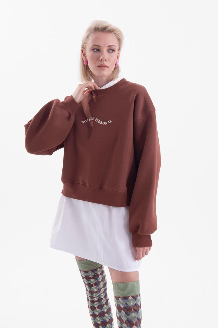 BSL Women Printed basic crop sweatshirt - St. Cloud