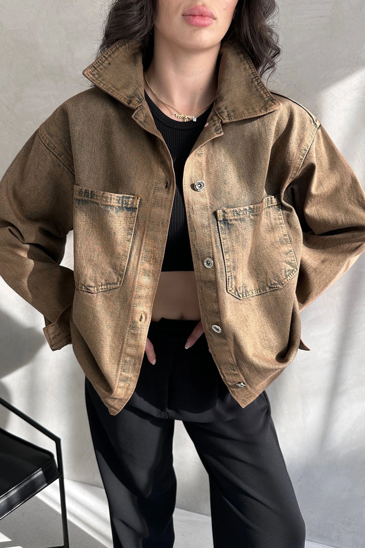 Copper Double Pocket Washed Denim Shirt Jacket BCDF-235403 - Reutlingen