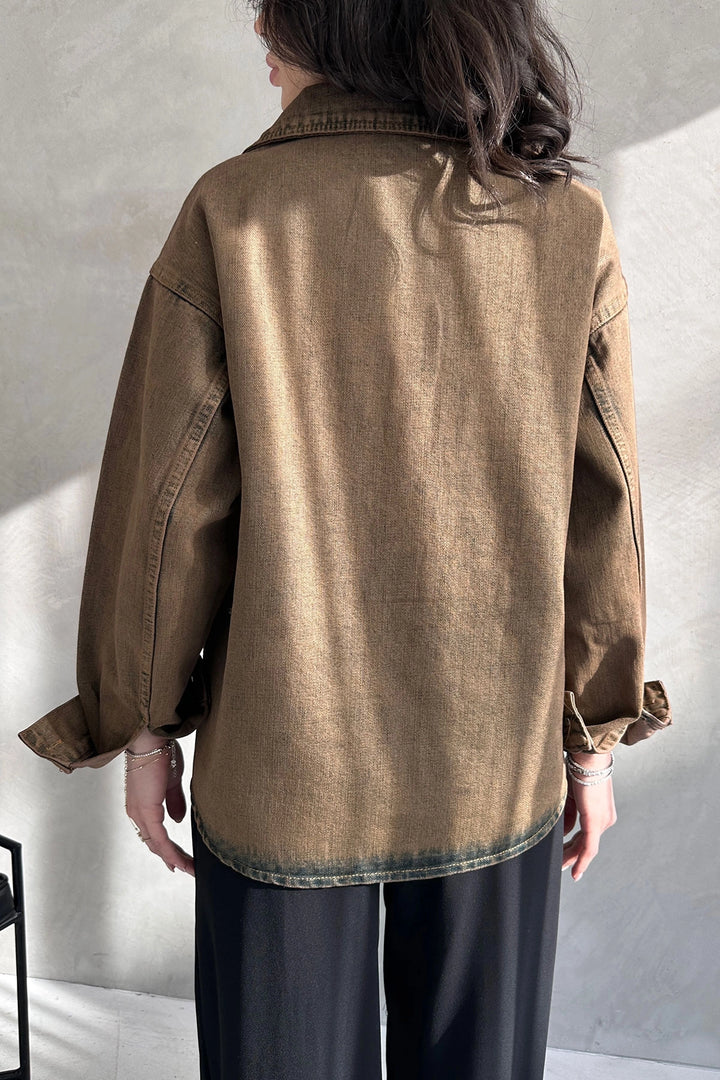 Copper Double Pocket Washed Denim Shirt Jacket BCDF-235403 - Reutlingen