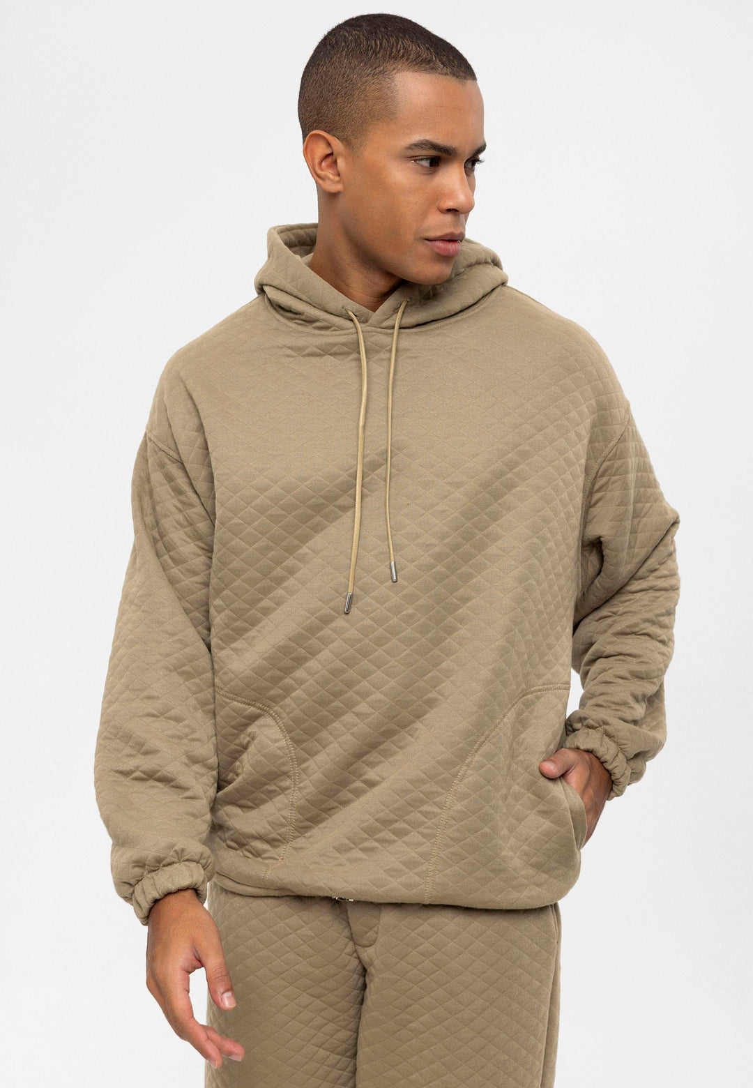 ANT Diamond Patterned Oversize Men's Tracksuit Set - Greenacres