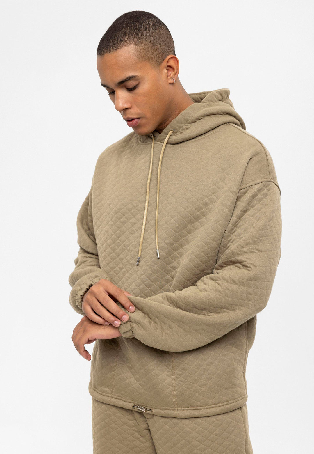 ANT Diamond Patterned Oversize Men's Tracksuit Set - Greenacres