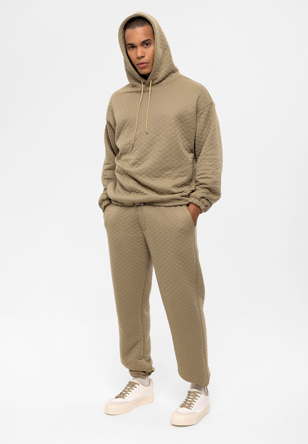 ANT Diamond Patterned Oversize Men's Tracksuit Set - Greenacres