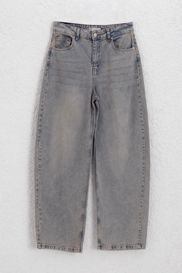 BSL Women Balloon Baggy Denim Trousers - Santiago Tianguistenco