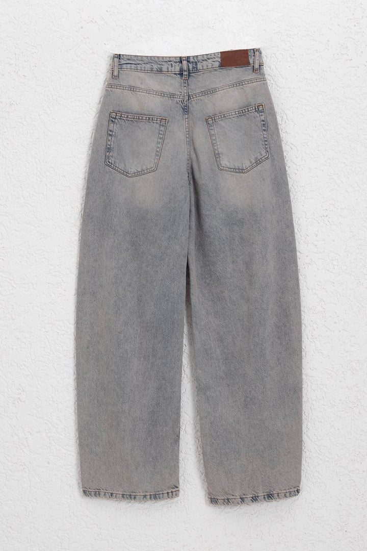 BSL Women Balloon Baggy Denim Trousers - Santiago Tianguistenco