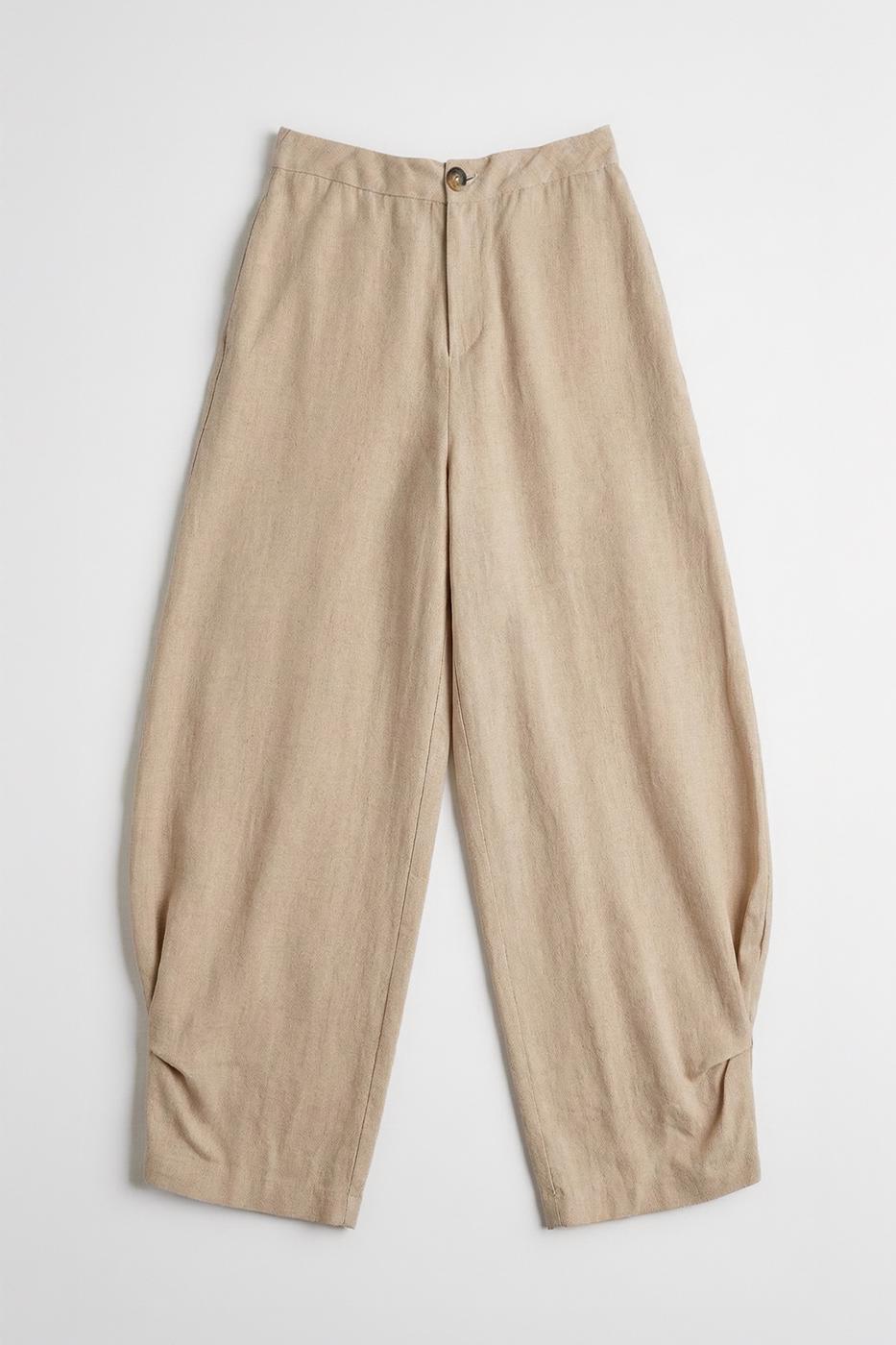 BSL Women Balloon Cut Linen Trousers - Cicero