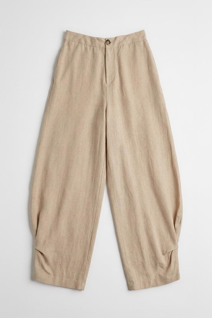 BSL Women Balloon Cut Linen Trousers - Cicero