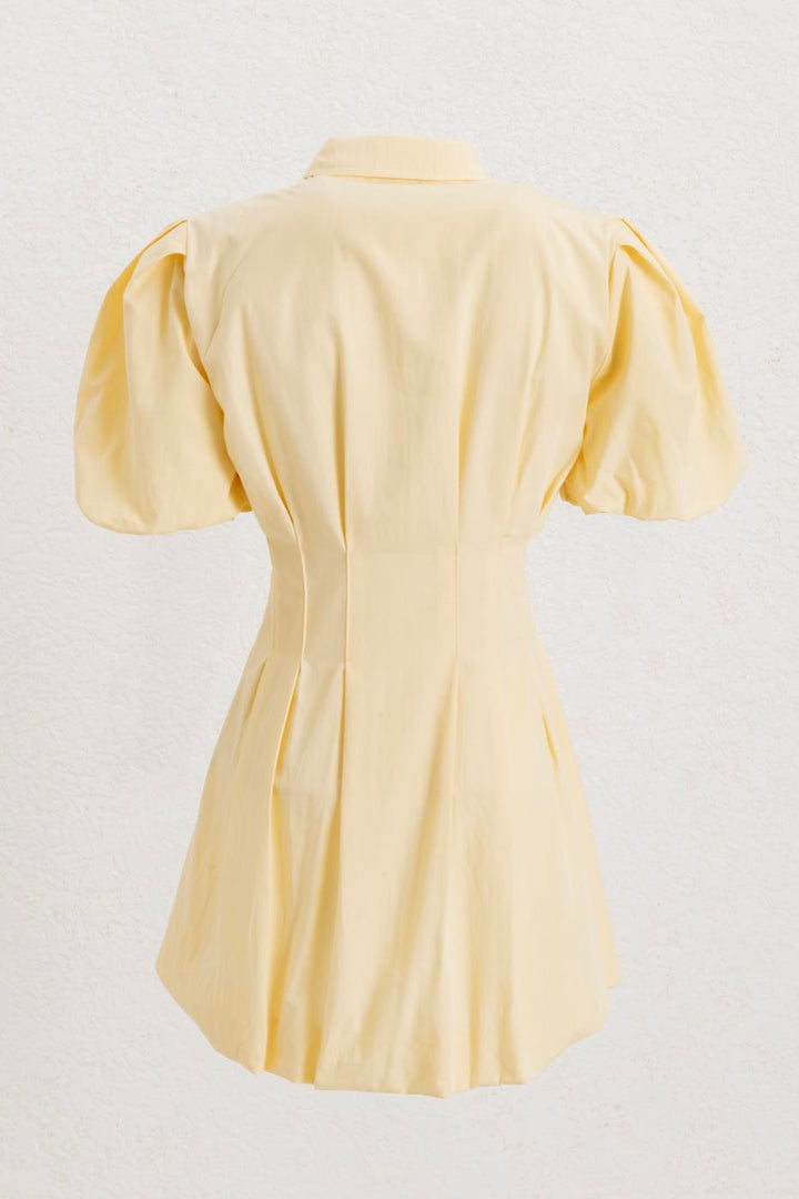 BSL Women Balloon Sleeve Mini Shirt Dress - Charlottetown