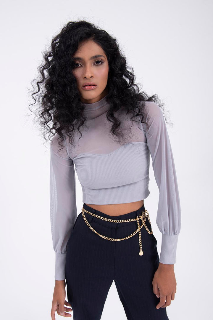 BSL Women Balloon sleeve transparent blouse - Heroica Caborca