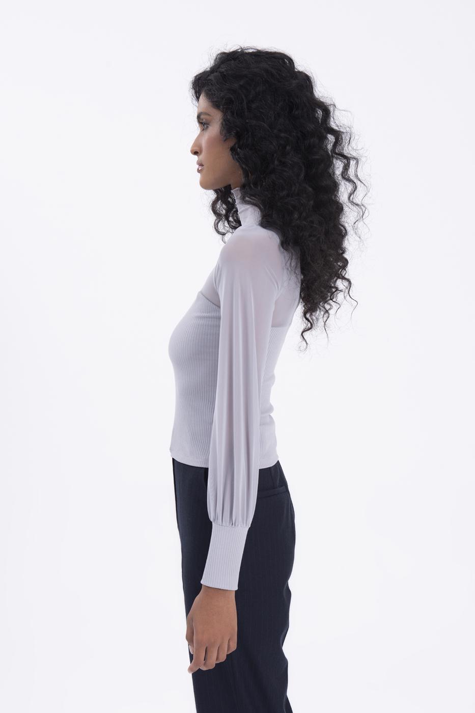 BSL Women Balloon sleeve transparent blouse - Heroica Caborca