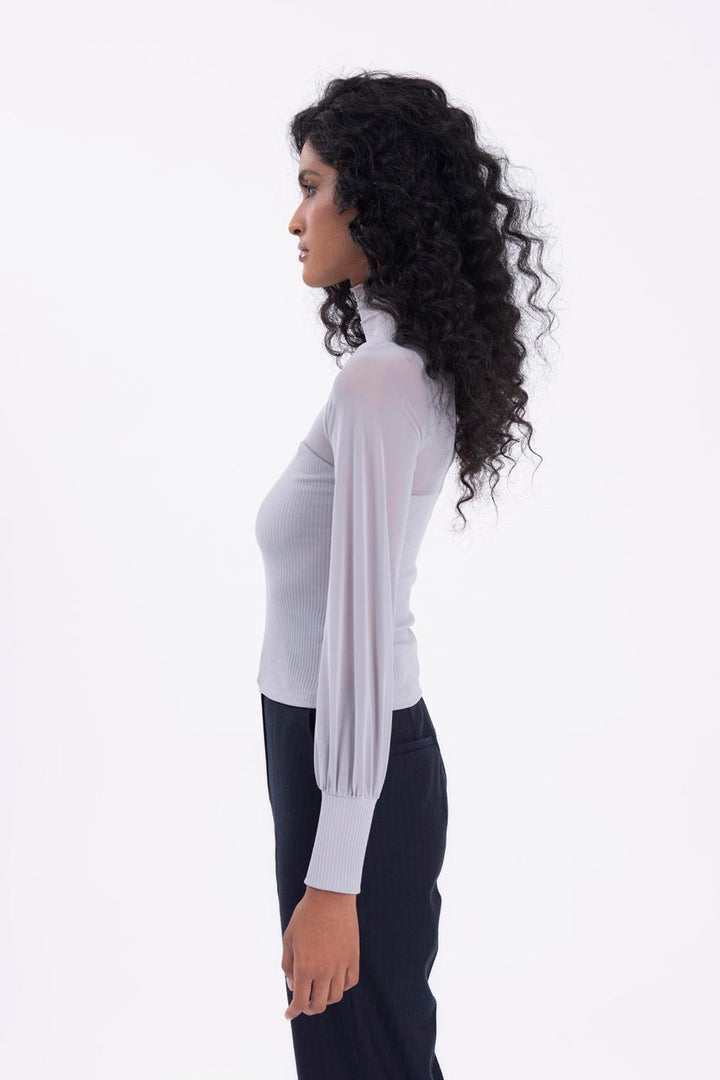 BSL Women Balloon sleeve transparent blouse - Heroica Caborca