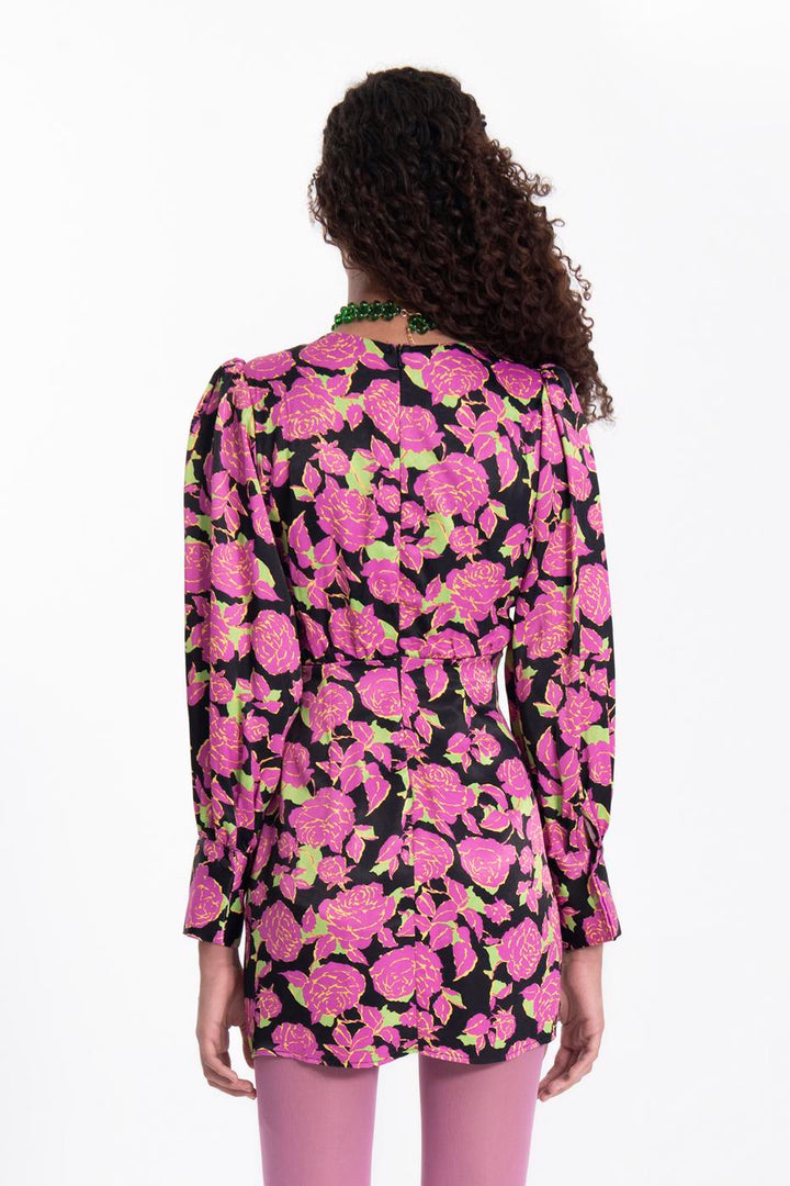 BSL Women Balloon sleeve V-neck mini dress - North Richland Hills