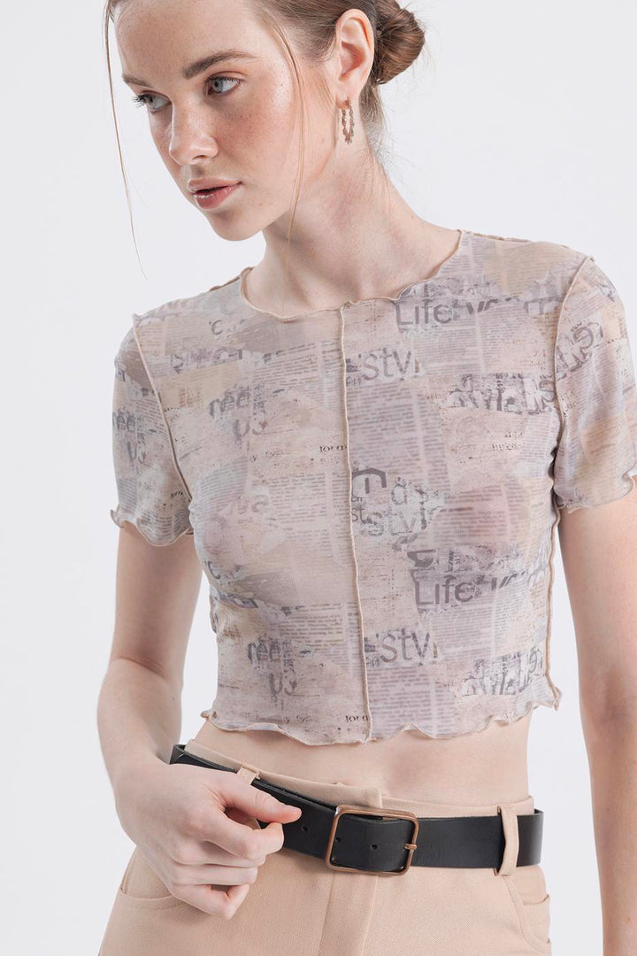 BSL Women Printed tulle top - Drancy