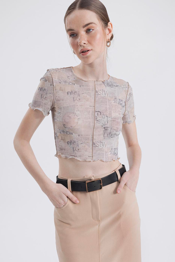 BSL Women Printed tulle top - Drancy