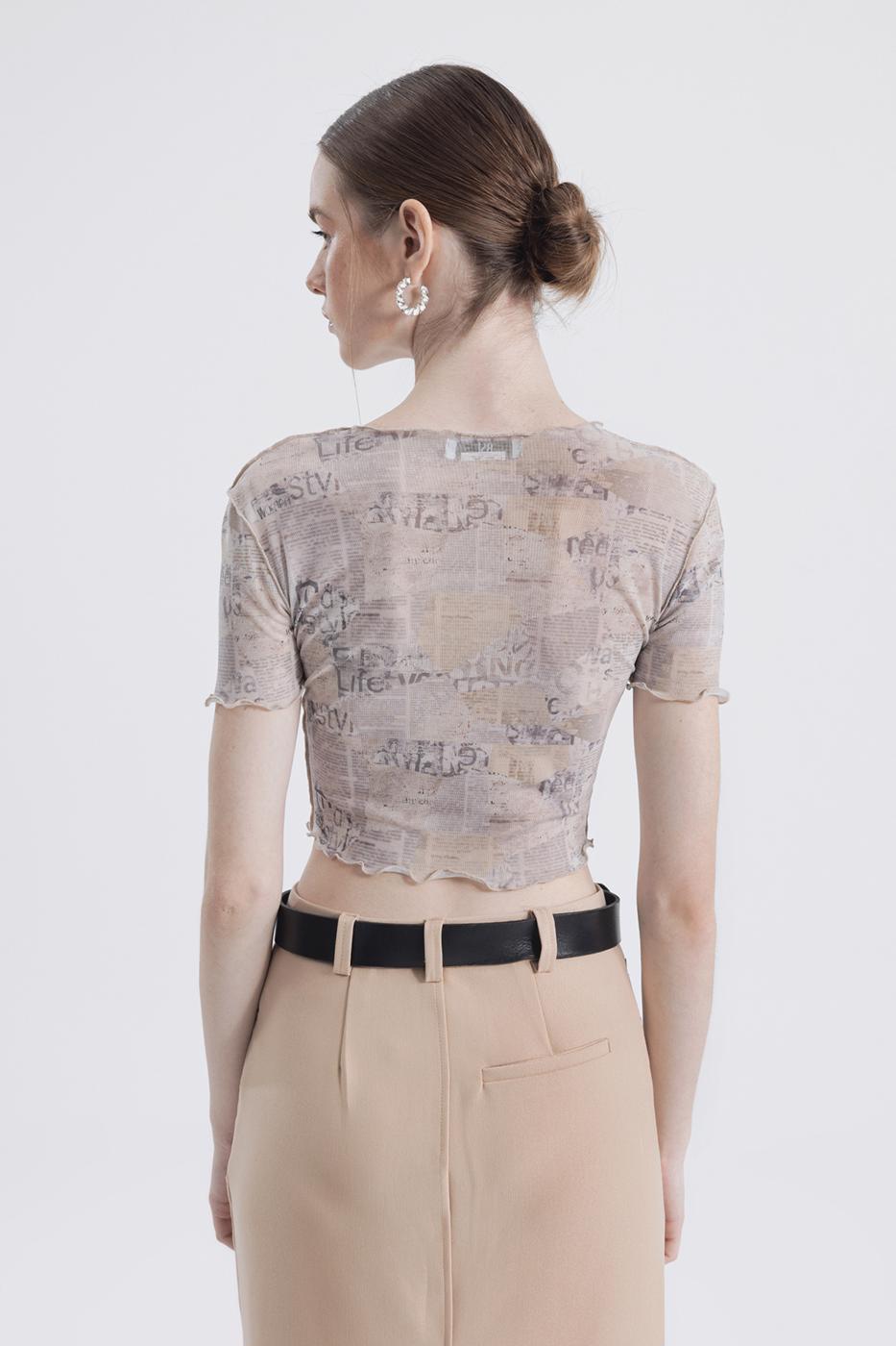 BSL Women Printed tulle top - Drancy