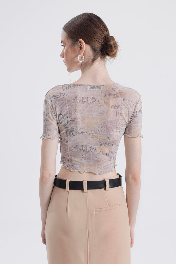 BSL Women Printed tulle top - Drancy