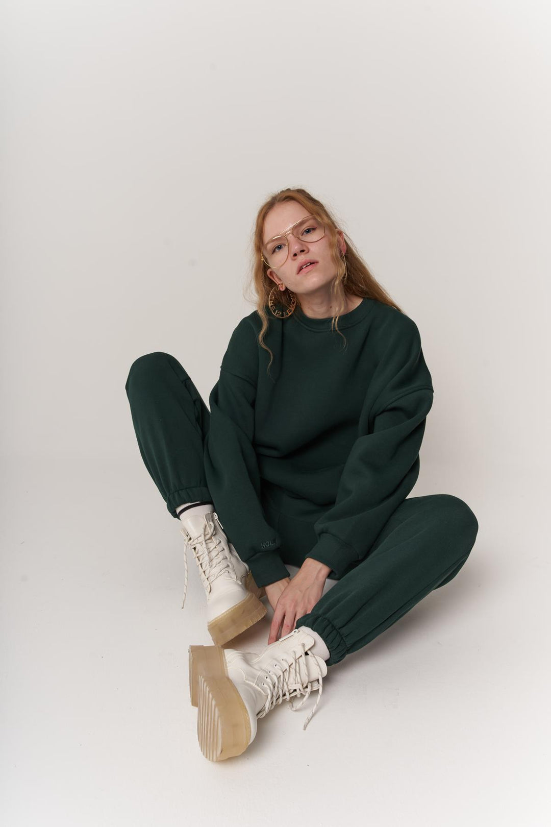 HLLY Women Fluffy Sweatpants Green - La Louvière