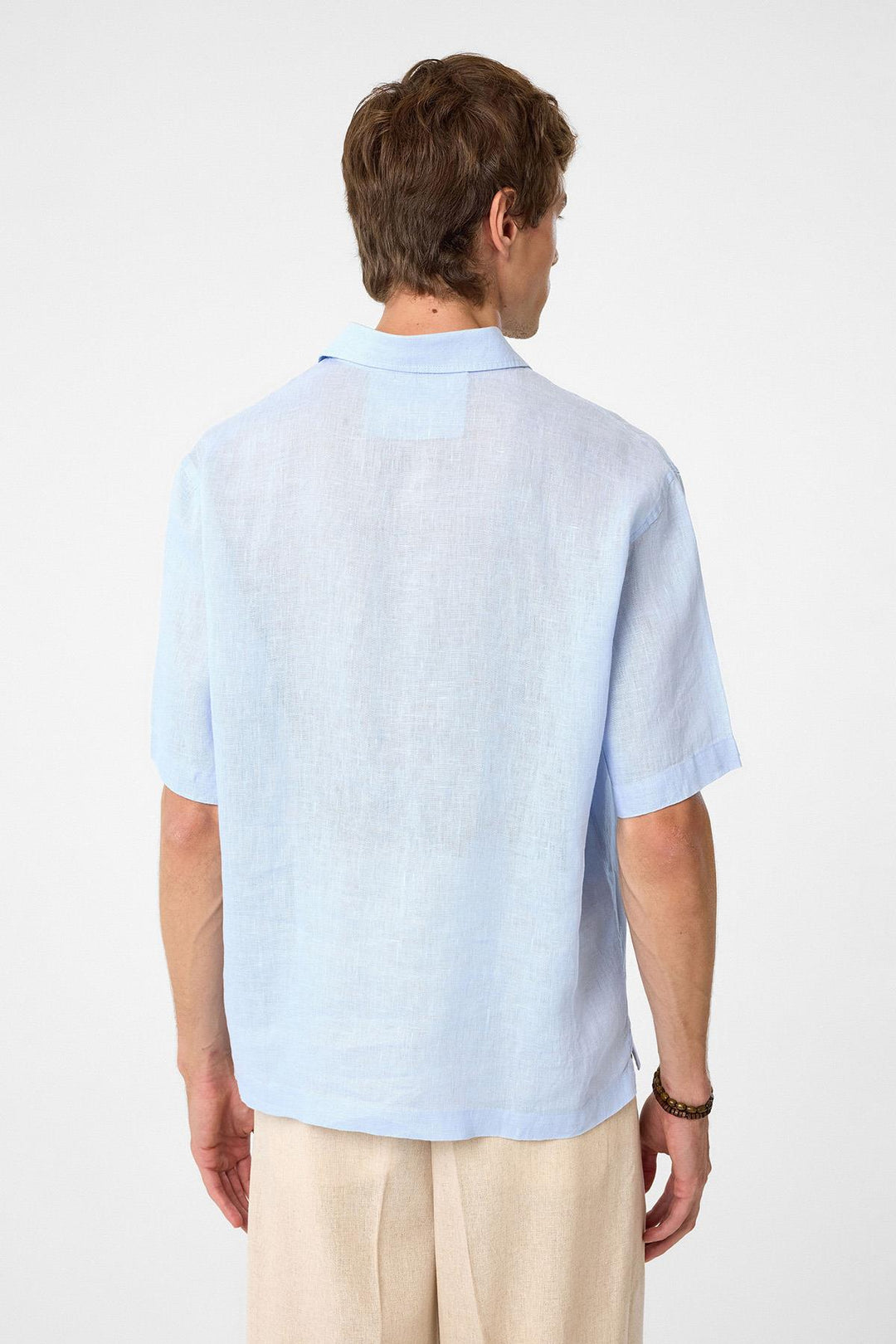 ANT Antioch Baby Blue 100% Linen Relaxed Fit Men's Shirt - Huber Heights