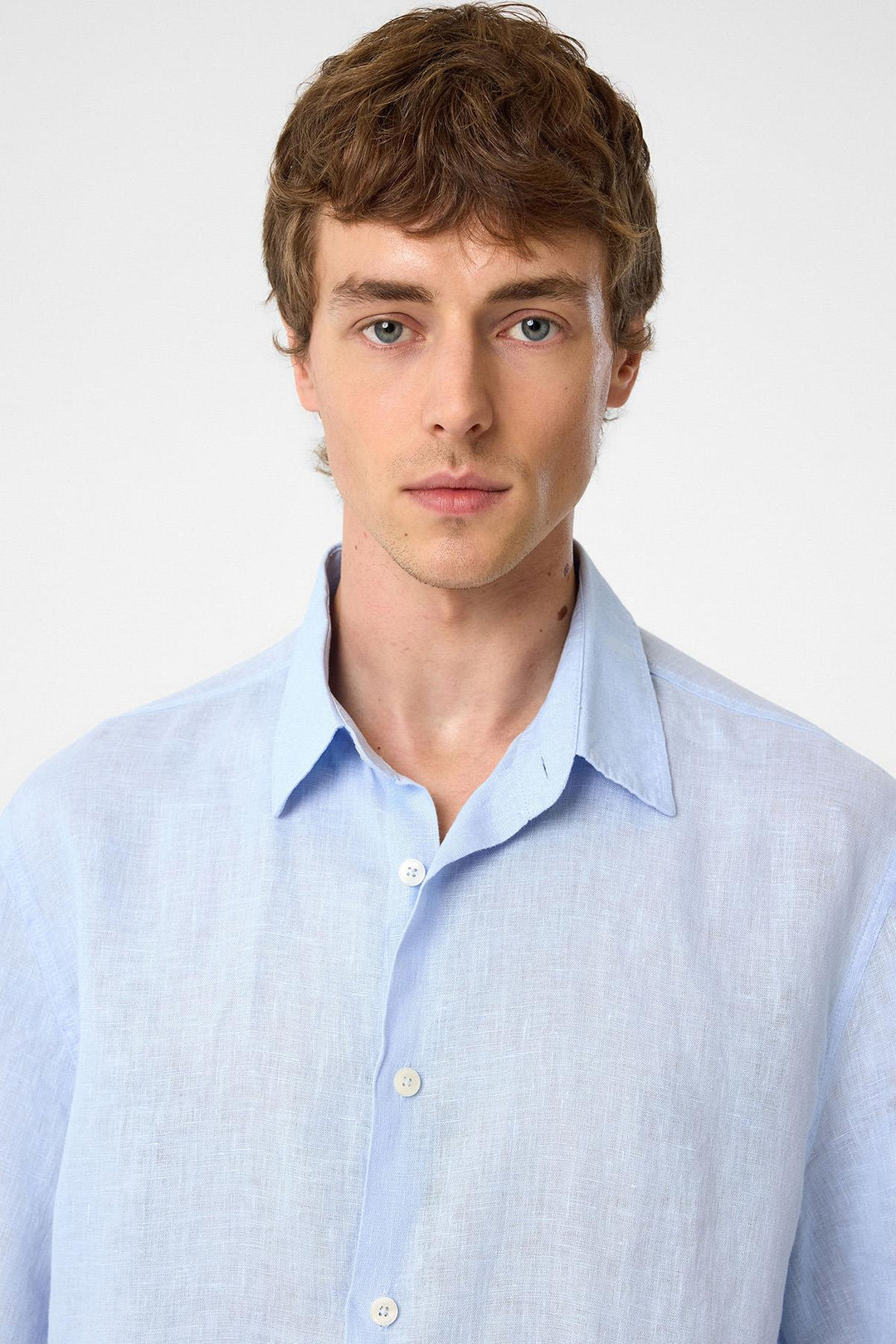 ANT Antioch Baby Blue 100% Linen Relaxed Fit Men's Shirt - Huber Heights