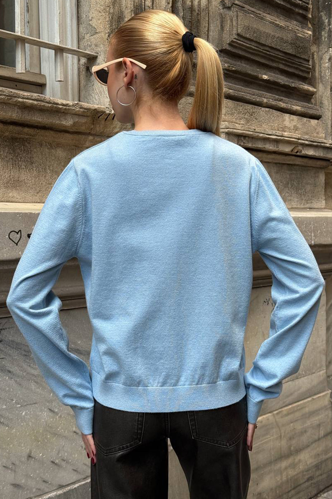Baby Blue Buttoned Collar Knitted Cardigan BCHZCK-251267 - Nuneaton
