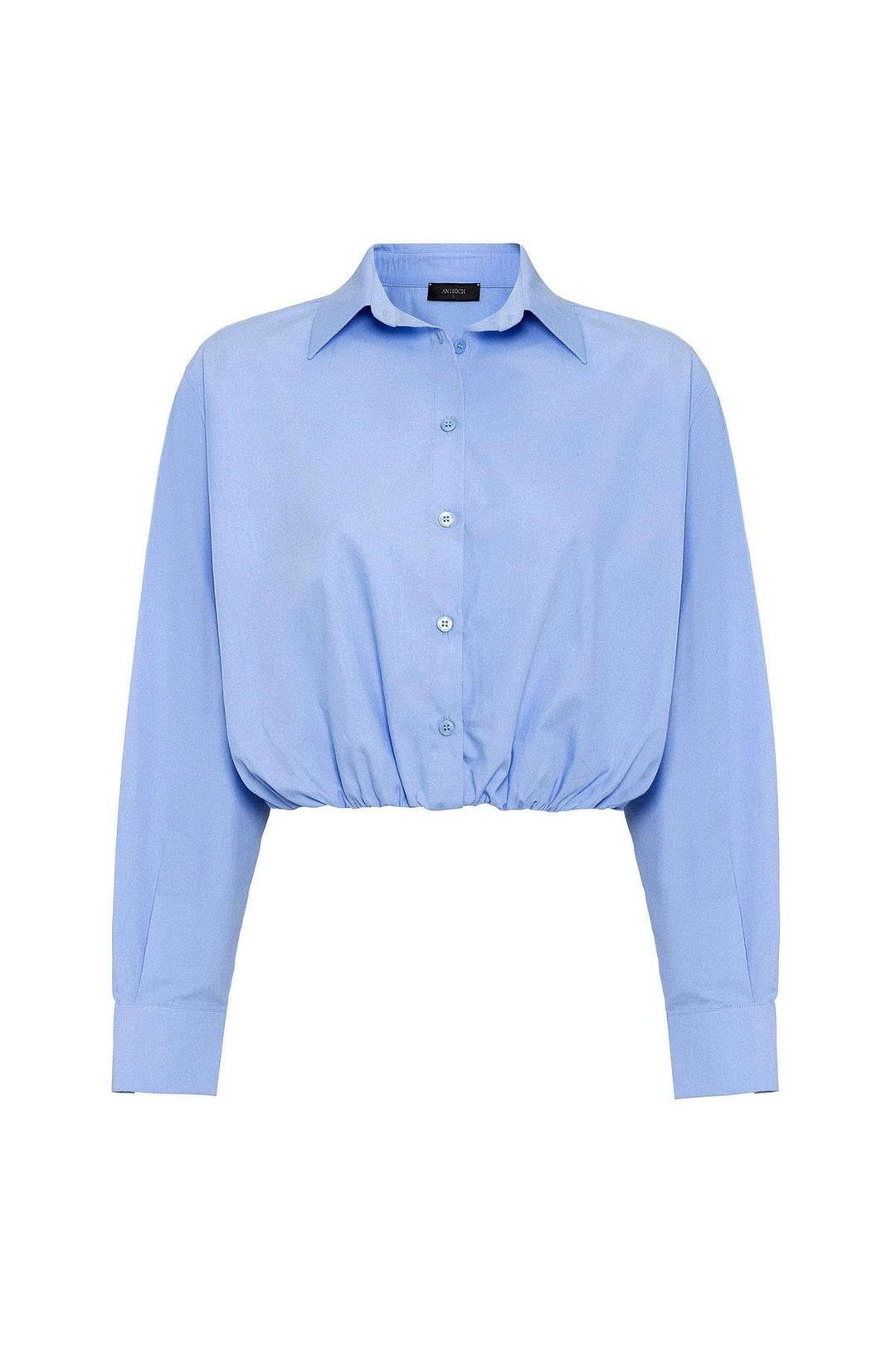 ANT Antioch Baby Blue Crop Poplin Women's Shirt - Clinton