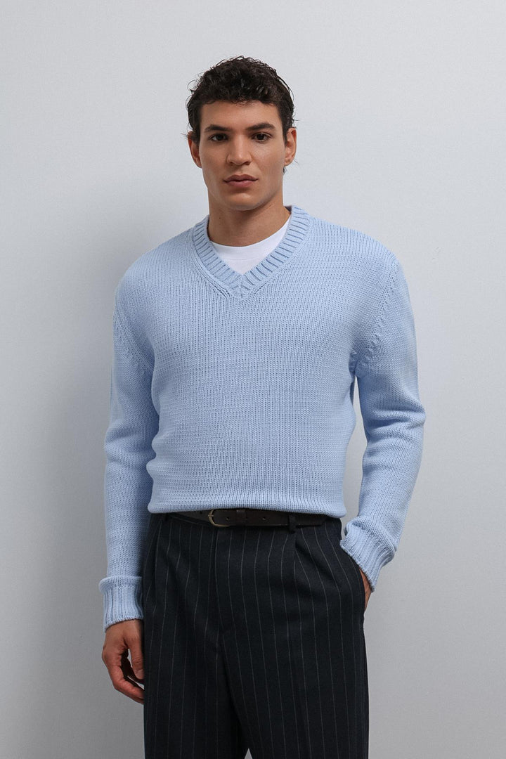 ANT Antioch Bebe Mavi Dokulu V Yaka Erkek Kazak - Blyth