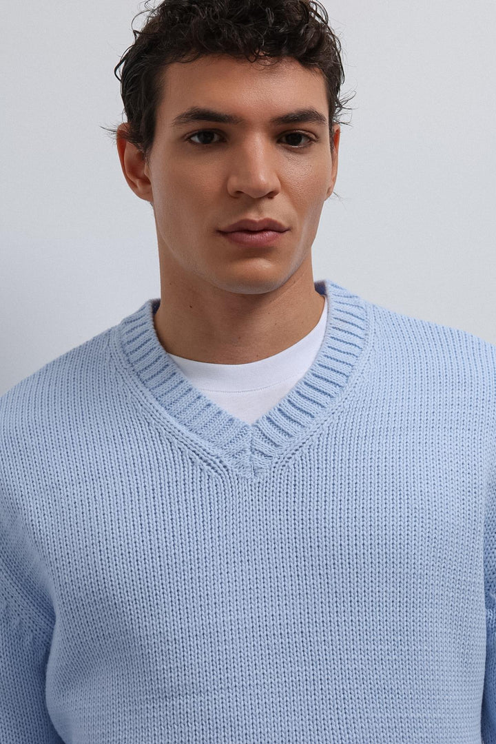 ANT Antioch Bebe Mavi Dokulu V Yaka Erkek Kazak - Blyth