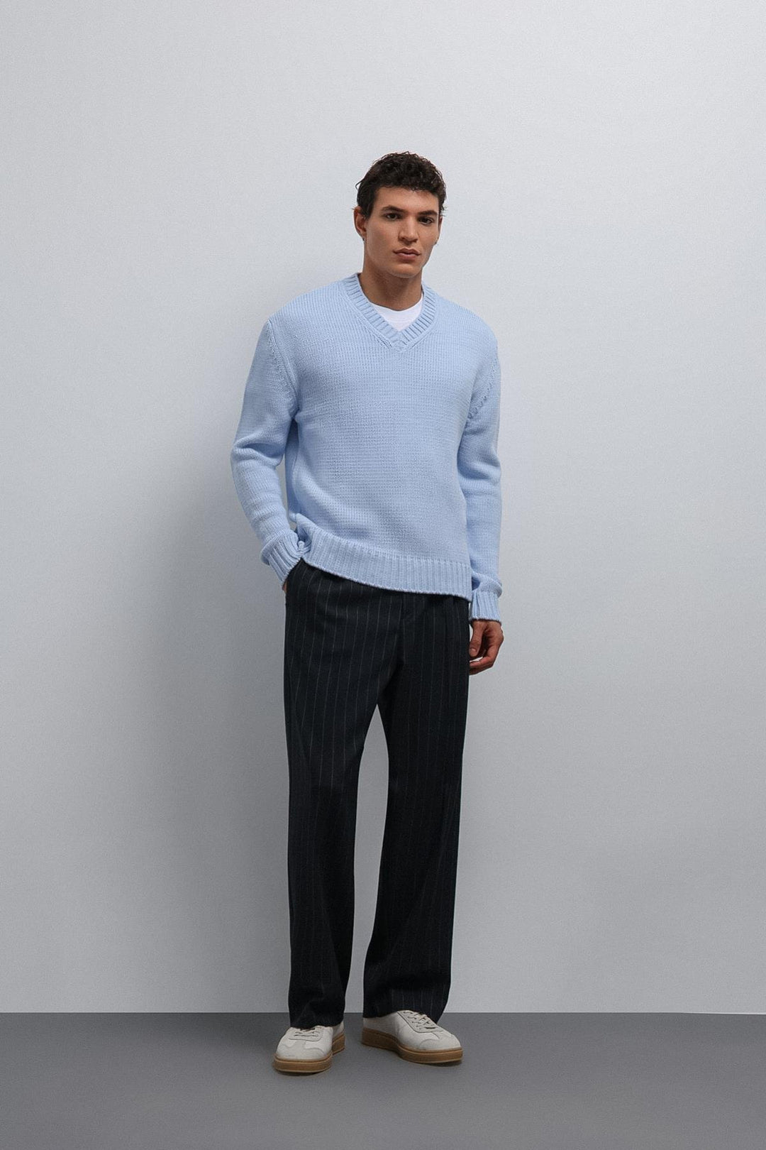 ANT Antioch Bebe Mavi Dokulu V Yaka Erkek Kazak - Blyth