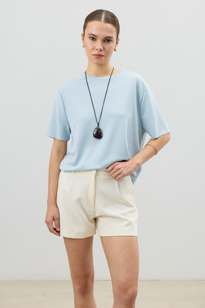 ANT Antioch Bebe Mavi Dökümlü Kadın T-Shirt - Cape Coral