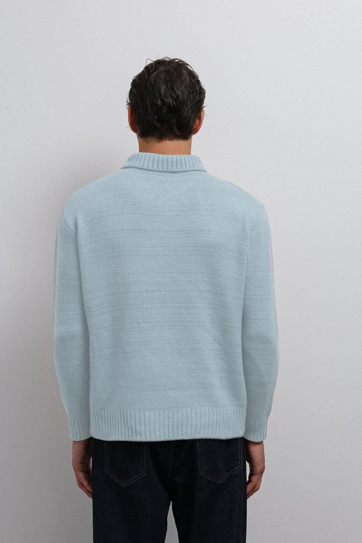 ANT Antioch Baby Blue Buttoned Neck Boy Sweater - Billingham