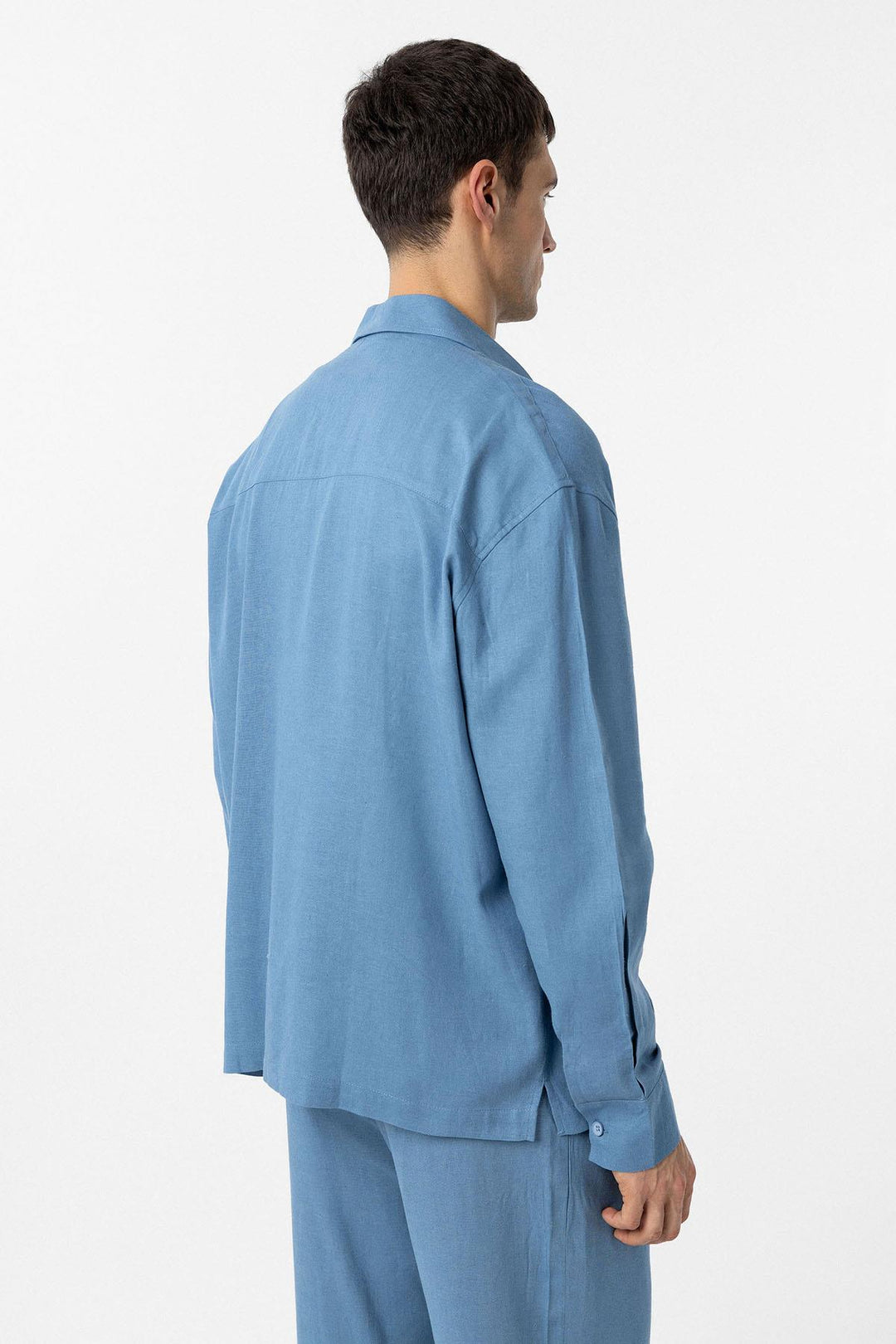 ANT Antioch Baby Blue Cotton Blend Relax Fit Men's Shirt - Tecate