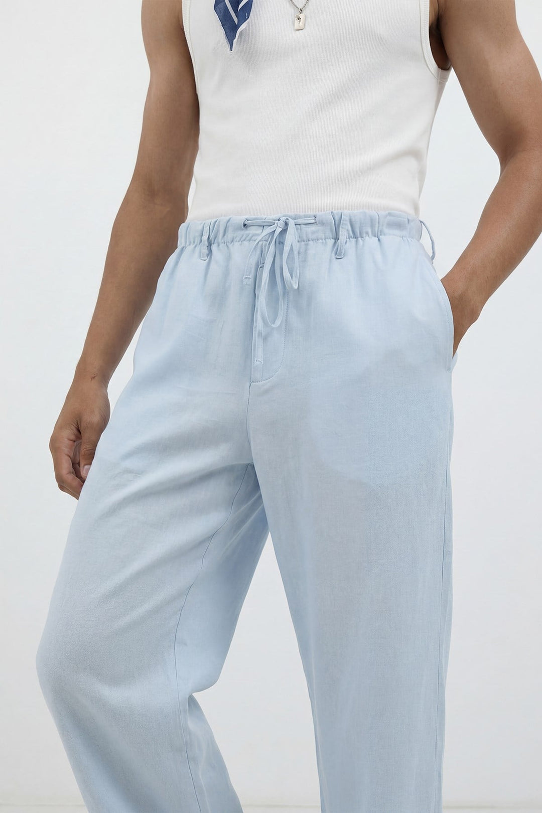 ANT Antioch Bebe Mavi Keten Karışımlı Relaxed Erkek Pantolon - Fair Lawn