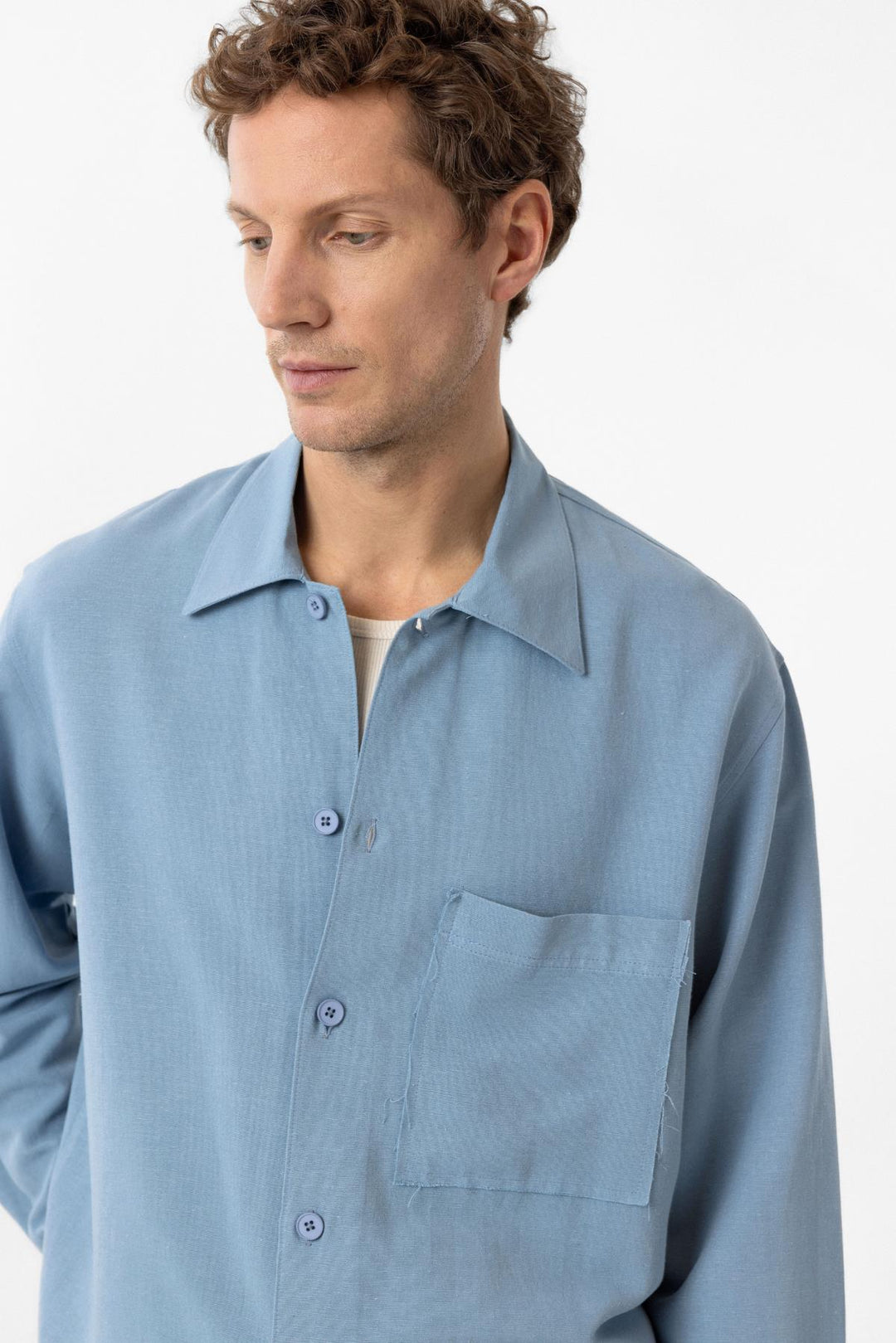 ANT Antioch Baby Blue Cotton Blend Relaxed Fit Men's Shirt - Cheshunt