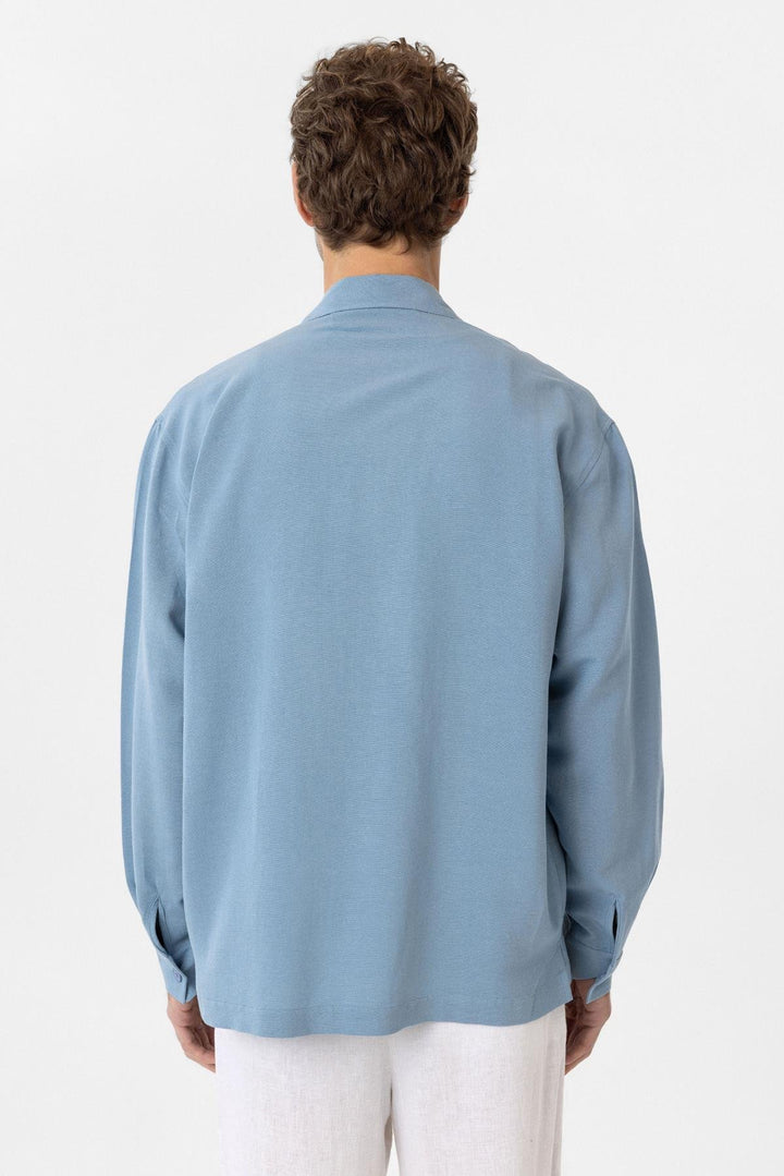 ANT Antioch Baby Blue Cotton Blend Relaxed Fit Men's Shirt - Cheshunt