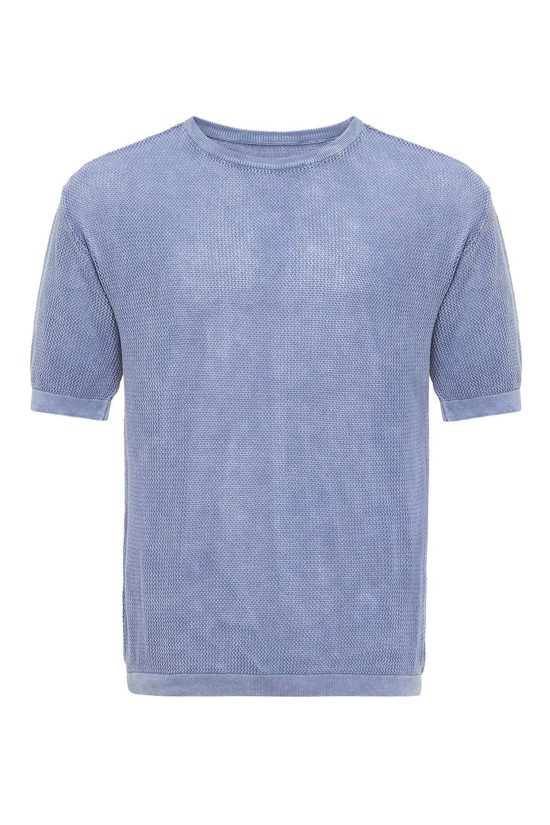 ANT Antioch Baby Blue Oversized Openwork Men's T-Shirt - Hutchinson