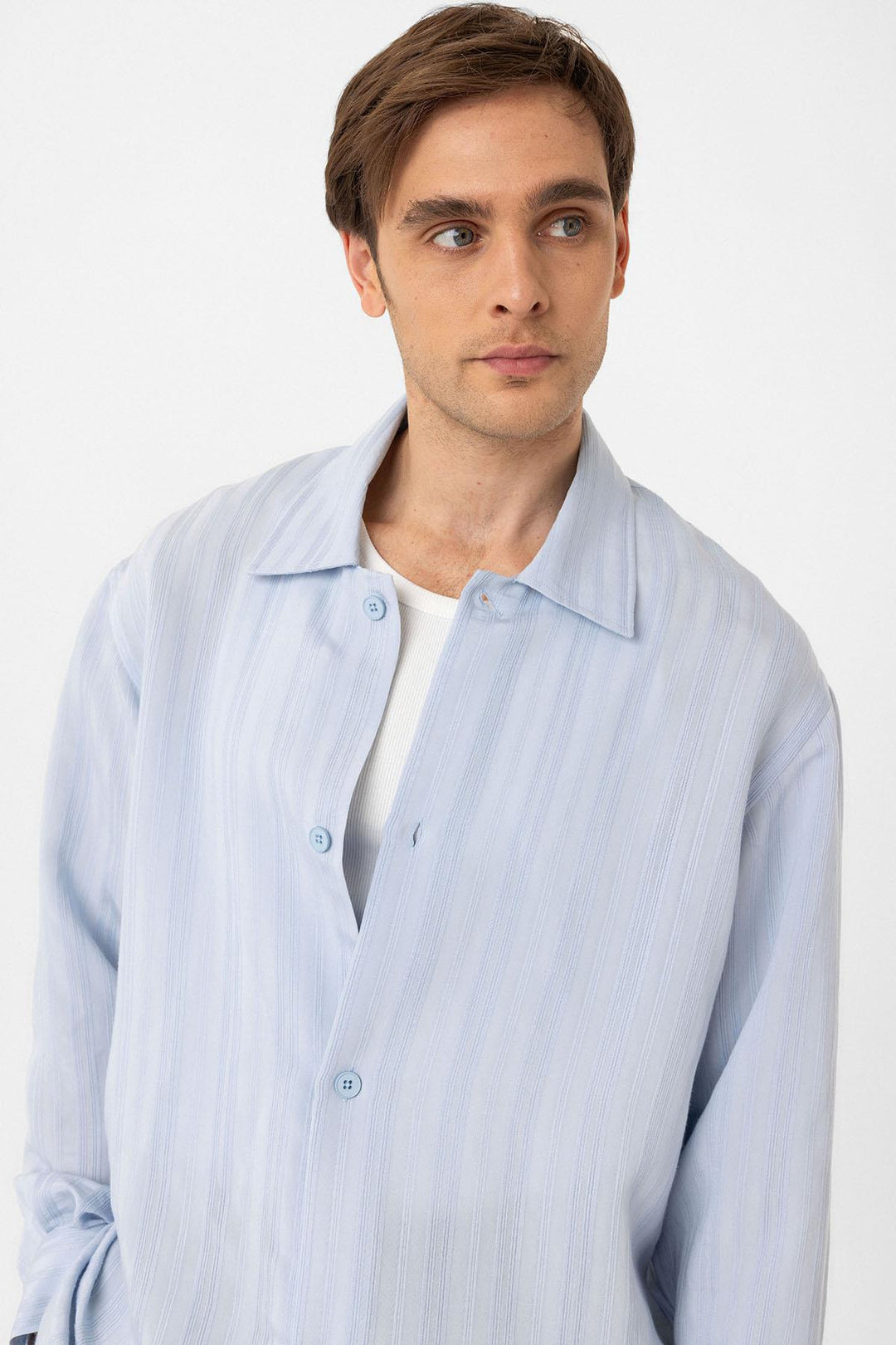 ANT Antioch Baby Blue Oversized Textured Men's Shirt - Uxbridge