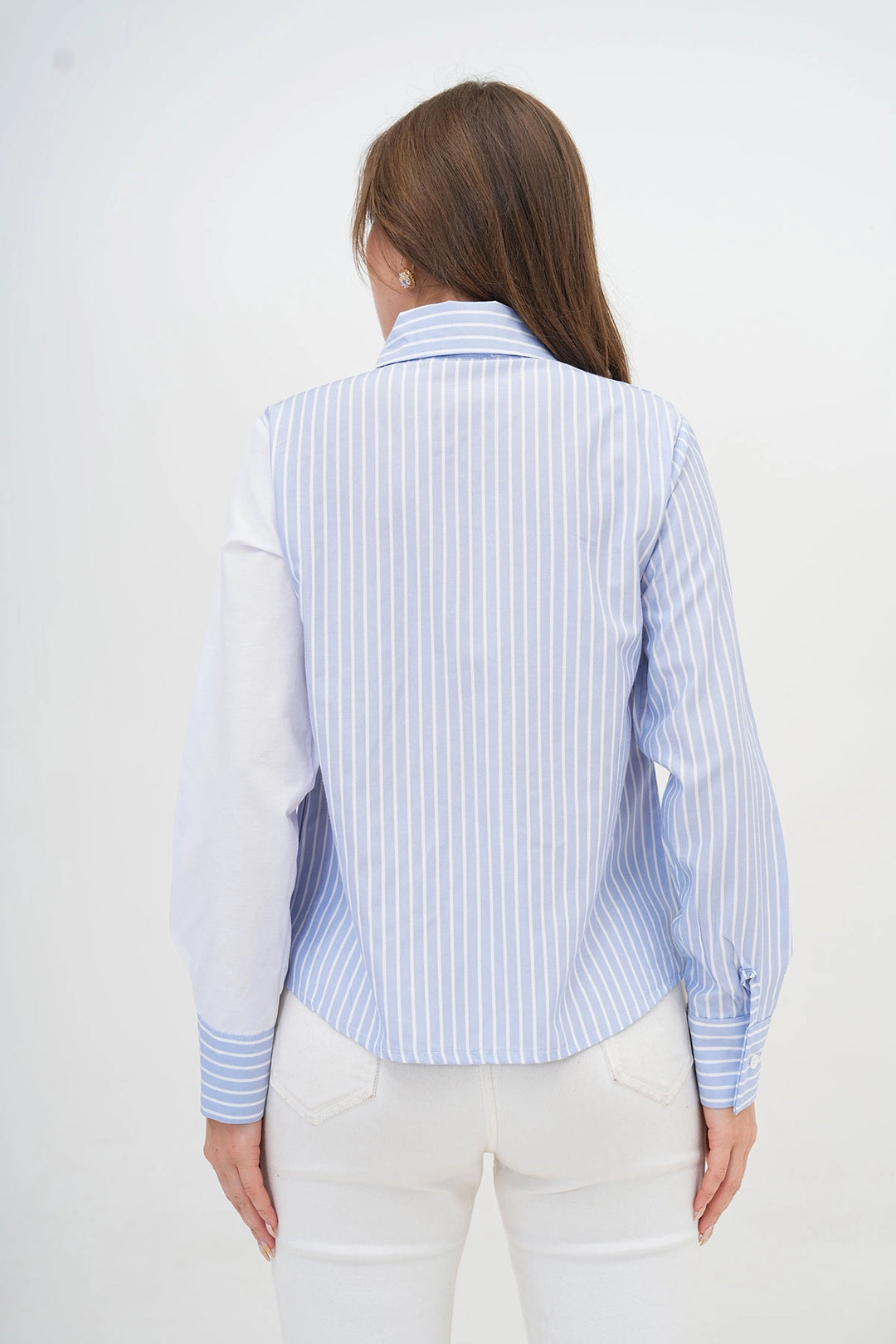 Baby Blue Special Design Striped Poplin Woven Shirt BC24YG1069 - Las Rozas de Madrid
