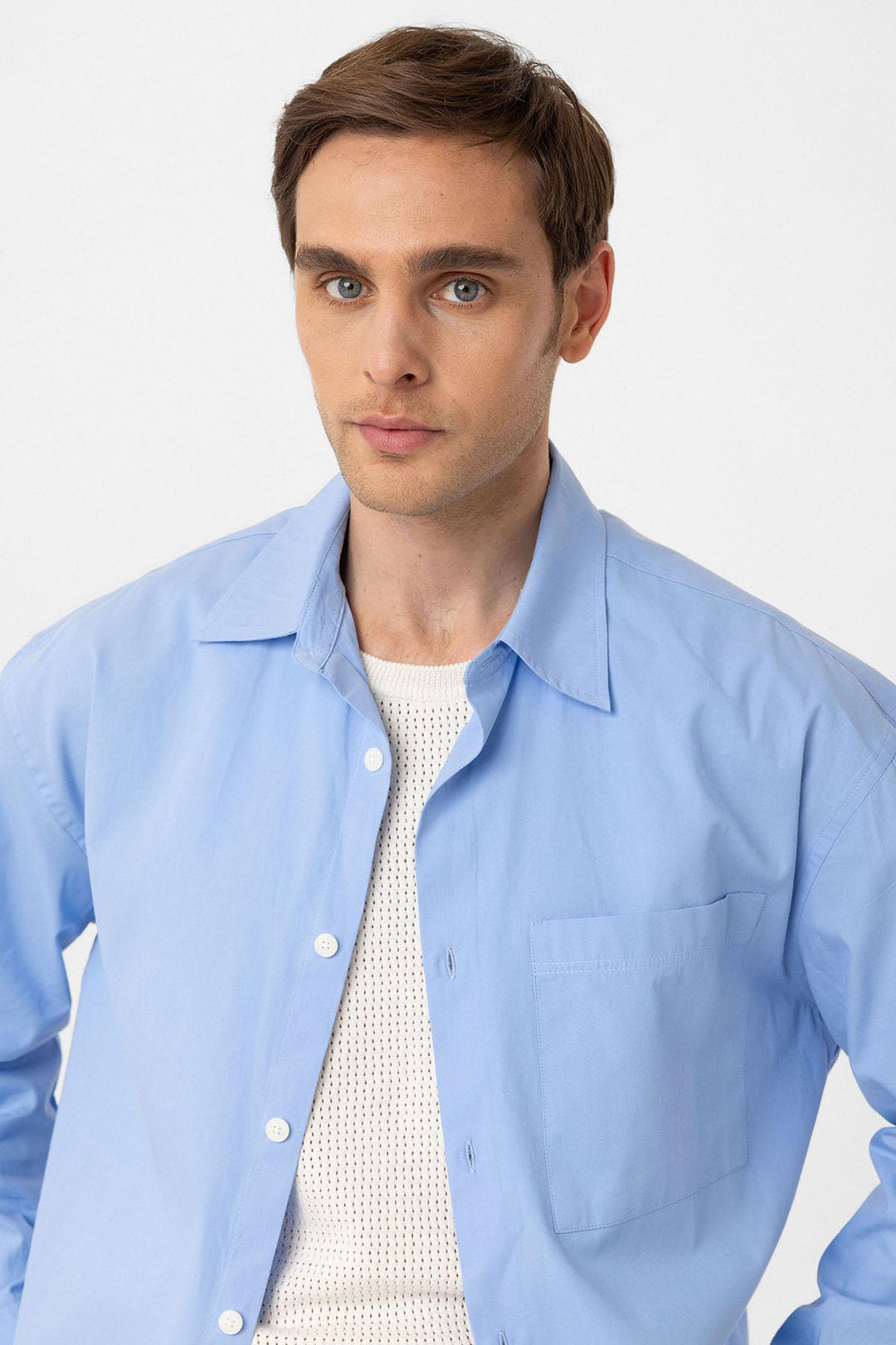 ANT Antioch Baby Blue Cotton Relaxed Fit Men's Shirt - Worksop