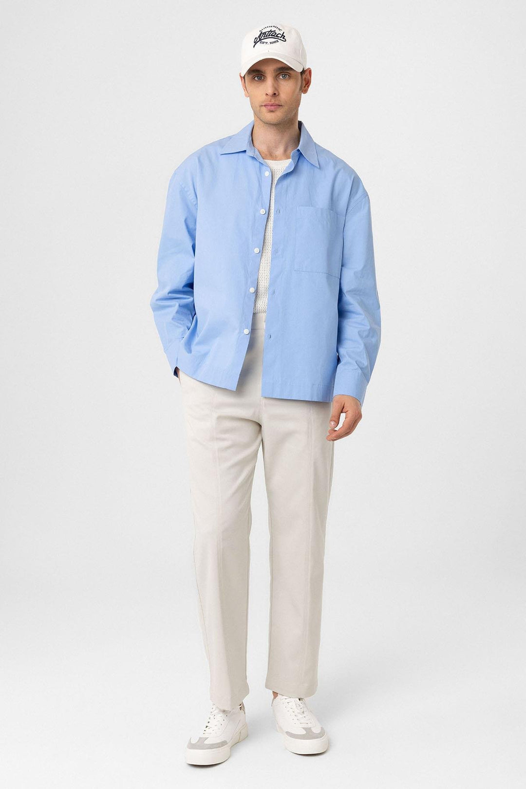 ANT Antioch Baby Blue Cotton Relaxed Fit Men's Shirt - Worksop