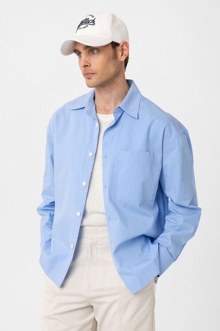 ANT Antioch Baby Blue Cotton Relaxed Fit Men's Shirt - Worksop