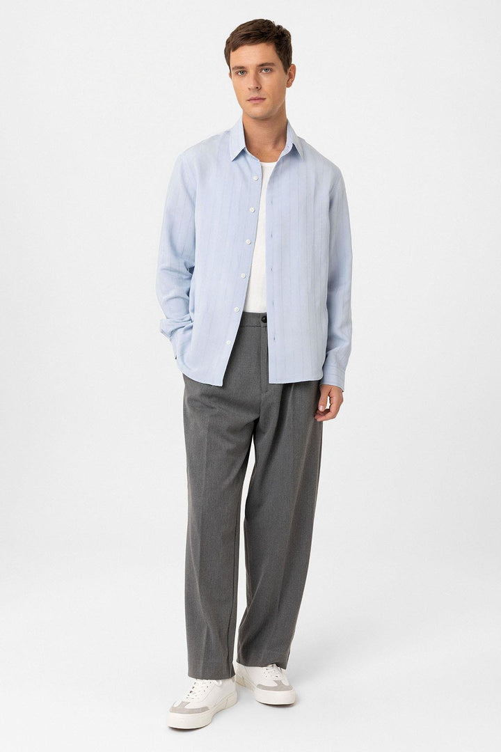 ANT Antioch Baby Blue Relax Fit Striped Men's Shirt - Mildura