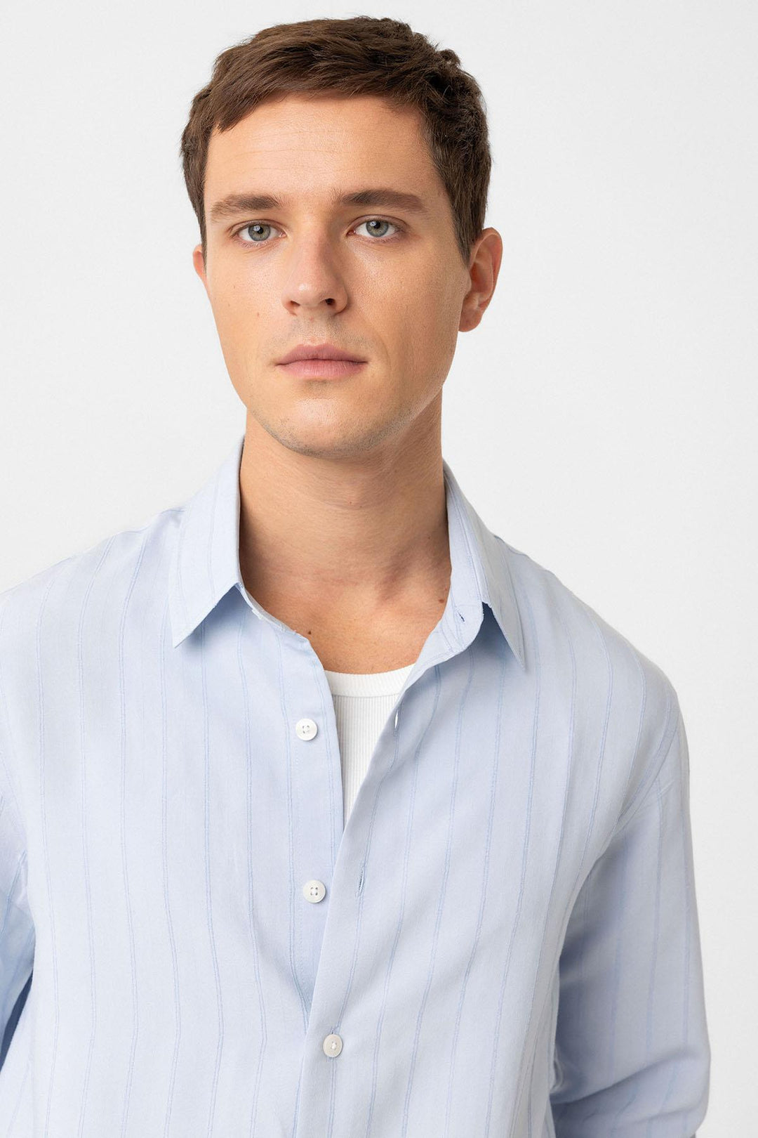 ANT Antioch Baby Blue Relax Fit Striped Men's Shirt - Mildura