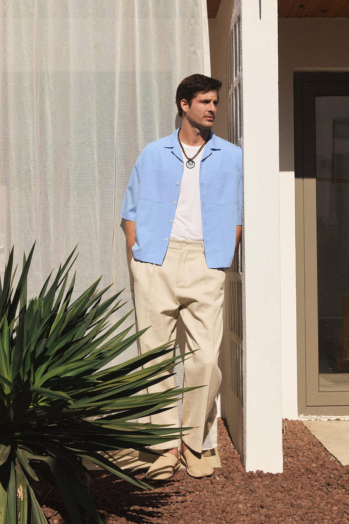 ANT Antioch Baby Blue Relax Fit Short Men's Shirt - Sammamish