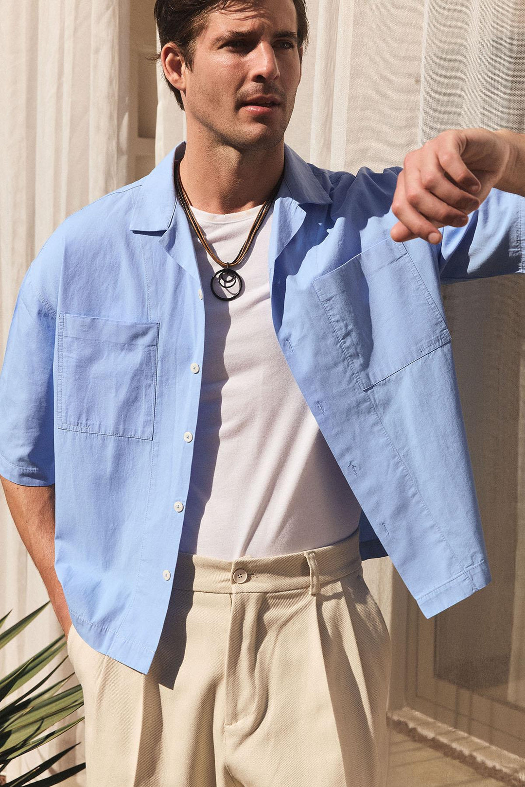 ANT Antioch Baby Blue Relax Fit Short Men's Shirt - Sammamish