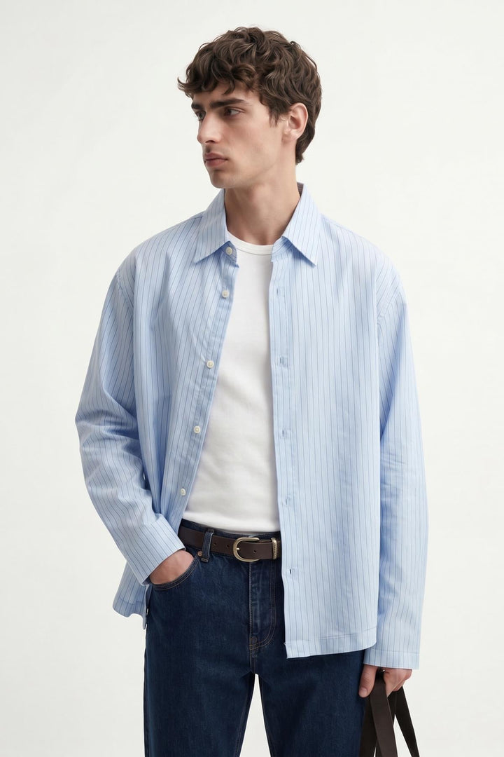 ANT Antioch Bebe Mavi Relaxed Fit Çizgili Erkek Gömlek - Bruchsal