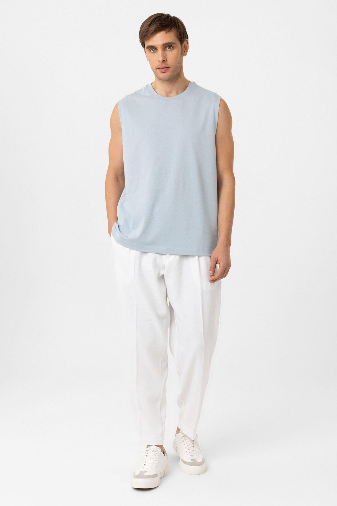 ANT Antioch Bebe Mavi Relaxed Fit Erkek Kolsuz T-Shirt - Monterrey