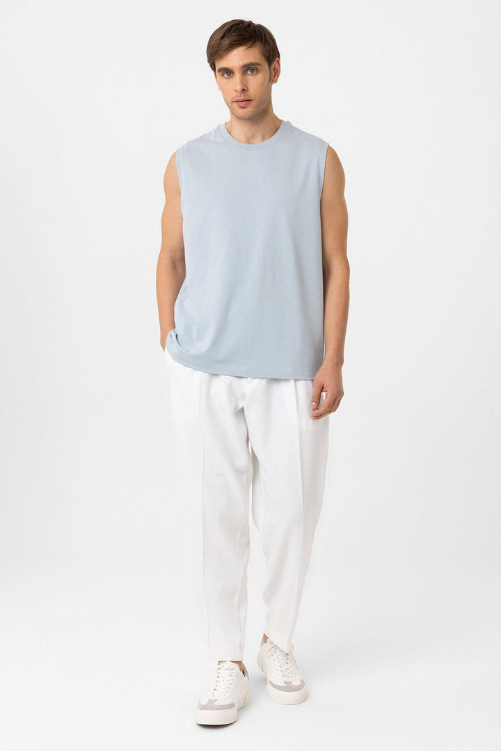 ANT Antioch Bebe Mavi Relaxed Fit Erkek Kolsuz T-Shirt - Monterrey