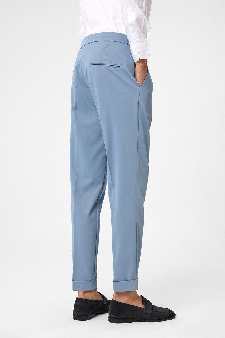 ANT Antioch Baby Blue High Waist Snap Closure Pleated Men's Pants - Scarborough